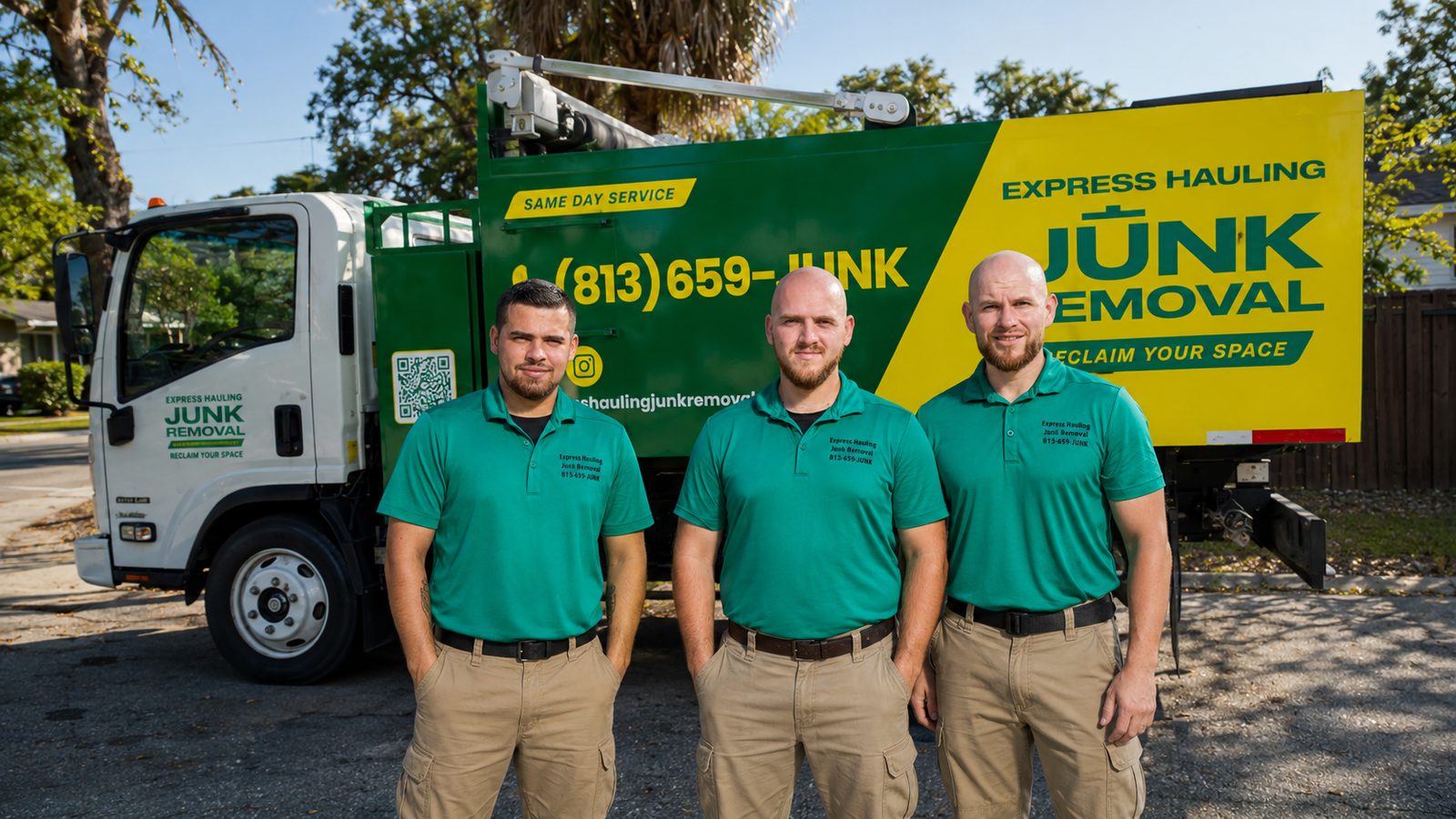 Express Hauling & Junk Removal owner and crew